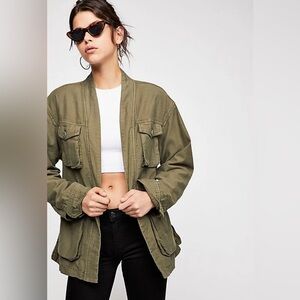 Free People Khaki Utility Jacket